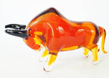 Figura Murano style BYK BYCZEK czerwony giełda wall street