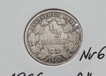 1/2 Marki Prusy 1906 r.- nr.6- men A