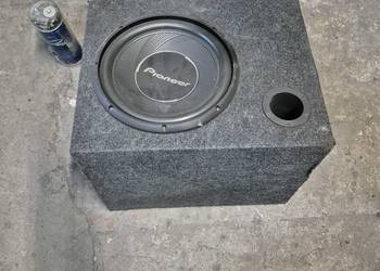 subwoofer głośnik pionieer 30 cm + wzmacniacz + przewody