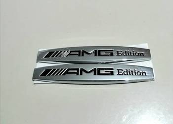 Nowy przyklejany metal emblemat AMG Edition srebrny czarny