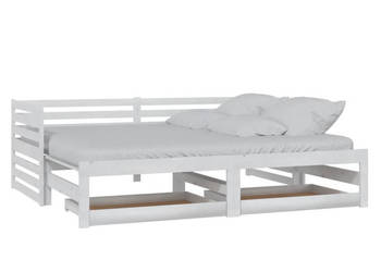 Łóżko wysuwane 2 x (90x200) cm białe lite drewno sosnowe WM-3083710
