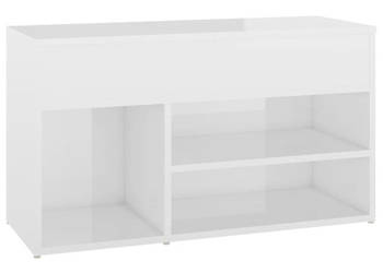 Ławka z miejscem na buty wysoki połysk biała 80x30x45 cm WM-808753