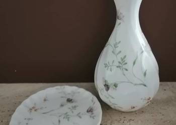 Wedgwood Campion zestaw wazonik + podstawek śliczny zestaw