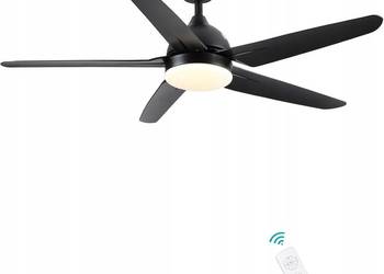 WENTYLATOR SUFITOWY OŚWIETLENIE LED LAMPA Z WIATRAKIEM CJOY 132CM 24W CICHY