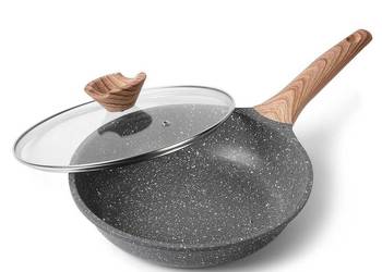 Patelnia Granitowa ZUOFENG 24cm z Pokrywką | INDUKCJA | Non-stick