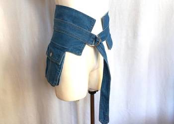 Pasek damski Kieszonka jeans niebieski Zara NOWE