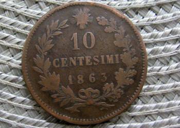 Włochy 10 Centesimi 1863r