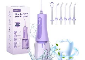 Irygator do jamy ustnej Sejoy bezprzewodowy USB 6końcówek 350ML FIOLETOWY