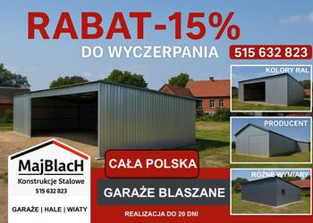 A110 Wiata Ocynkowana / Garaż Blaszany /HALA / Montaż Gratis  – Maj-Blach