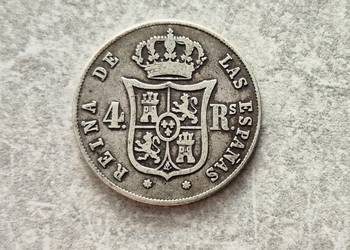 55) HISZPANIA srebro - 4 Reale - 1853 r. Isabella II.