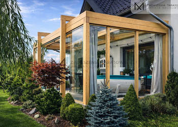 Zadaszenie tarasu ze szkłem | Pergola drewniana BSH