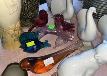 Ptaszki- pomarańczowy- szkło. Szklane figurki Ptaszki- pomarańczowy- szkło. Szklane figurki