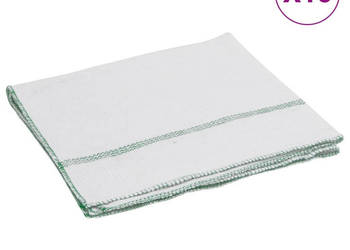 Ściereczki do podłogi 10 szt. białe w zielone paski 50x60 cm WM-4014091