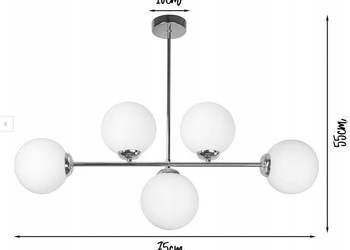 LAMPA WISZĄCA SUFITOWA ŻYRANDOL CHROM 3 / 4 / 5 KULE Polska
