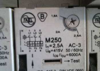 Wyłącznik M250 ,  zakres 1,6-2,5A ;  AC-3