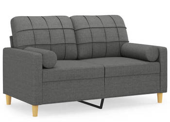 2-osobowa sofa z poduszkami ciemnoszara 120 cm tkanina WM-3200775
