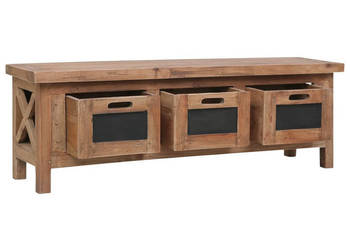 Szafka pod TV 3 szuflady 120x30x40 cm lite drewno mahoniowe WM-283913