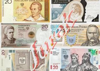 ZESTAW Banknot 1050 Chrztu Długosz Słowacki Chopin RADAR UNC
