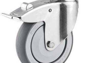 Nierdzewne koła skrętne z płytką mocującą 7477PJC075P40