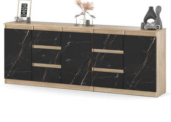 Komoda Pojemna Duża 6 Szuflad 200cm Salon Sypialnia Sonoma San Sebastian