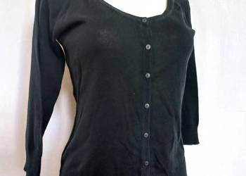 Sweter czarny Rozpinany krótki Kardigan r. 36/38 bawełna cienka Camaieu sta