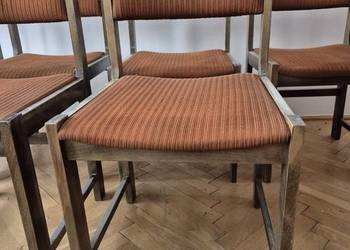 Krzesła tapicerowane PRL komplet 6 szt. Vintage - do renowacji