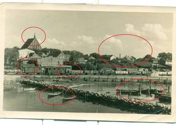 Stara pocztówka Molo w Port Wieker Bootssteg am Wieker Hafen