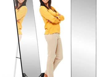 Duże stojące lustro prostokątne wąska rama 148 cm ModernHome