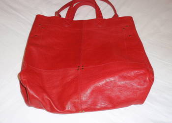 Torebka damska JEAN-PAUL z naturalnej czerwonej skóry piękna nieużywana.