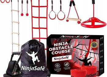 NINJA TOR PRZESZKÓD na podwórku dla dzieci PARK LINOWY 15,7m 10 przeszkód