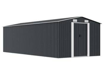 vidaXL Szopa ogrodowa, 257x580x181 cm, metal, antracytowa(SKU:143354)