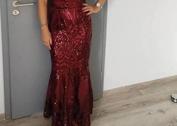 Club L London maxi długa suknia wieczorowa z cekinami XS s m l