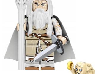 klocki figurka ludzik GANDALF BIAŁY i GOLLUM SMEAGOL pierścień miecz laska