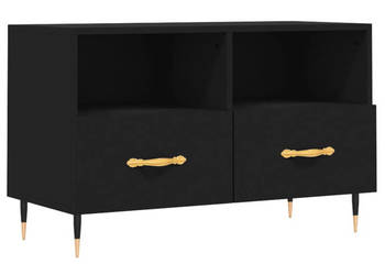 Szafka pod TV czarna 80x36x50 cm materiał drewnopochodny WM-828949
