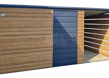 Schowek domek ogrodowy 3x2m + wiata 1,5m drzwi  drewnopdobny TS1084
