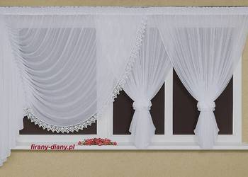 Firana szyta z woalu 620x160 cm, rozmiar firany możemy zmienić, dostosować