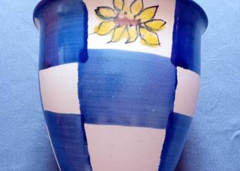 Ceramiczna, ręcznie malowana osłonka doniczki, Niemcy, nr 2352/17.