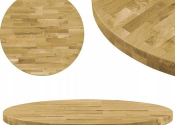 Okrągły blat biurkowy z litego drewna, Qlly 80 x 2cm