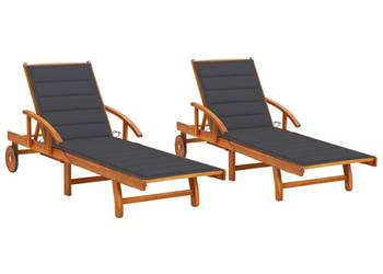 vidaXL Leżaki z poduszkami, 2 szt.（SKU:3077330）