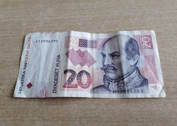 Banknot 20 KUNA - Chorwacja, kolekcjonerski, obiegowy, numizmatyka