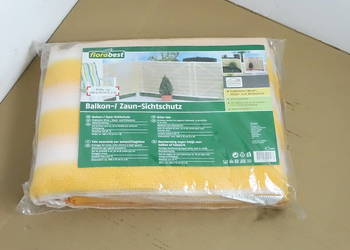 Mata osłonowa na balkon / płot Florabest 600 x 75 cm – NOWA żółto-biała