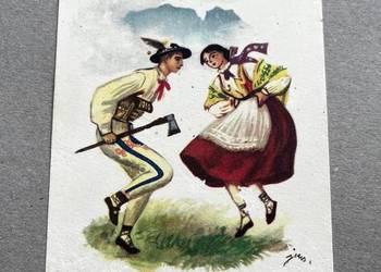 Pocztówka - Stroje ludowe - Góralskie Zakopane i Spisz J. M. Szancer