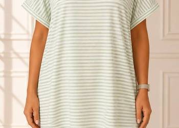 Bluzka Sheego 44 46 plus size bawełniana w paski tunika oversize