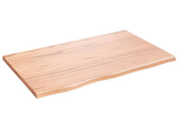 Blat do stołu jasnobrązowy 80x50x2 cm lite drewno dębowe WM-3156356