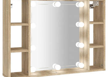 Szafka z lustrem i oświetleniem LED dąb sonoma 76x15x55 cm WM-808858