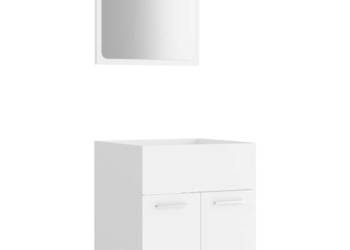 2-cz. zestaw mebli łazienkowych biały materiał drewnopochodny WM-804773