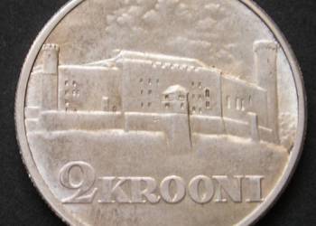 Estonia 2 korony 1930 - zamek Rewal - SREBRO - stan 1/2