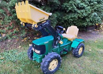 Duży traktor na pedały Rolly Toys John Deere z ładowaczem i przyczepką