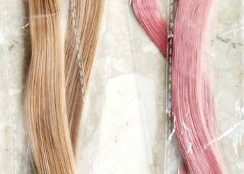 Nowe doczepy włosy clip in blond róż długość ok 60 cm