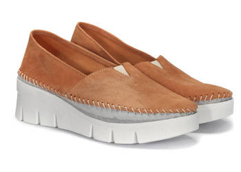 Espadryle ze skóry zamszowej pomarańczowe (Roz 36 - 41)
